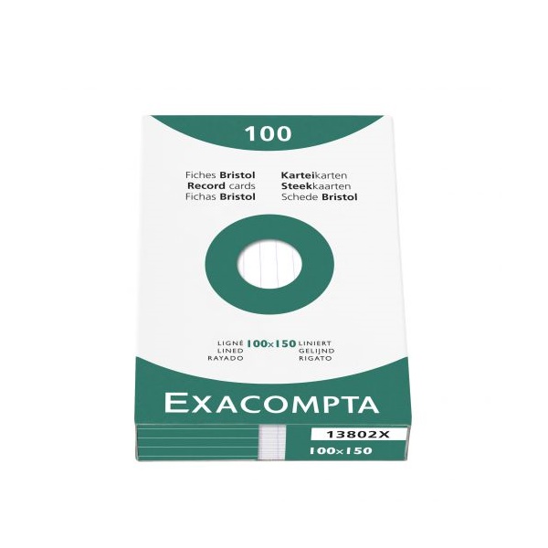 Click for a bigger picture.Exacompta Record Cards Ruled 150x100mm Whi