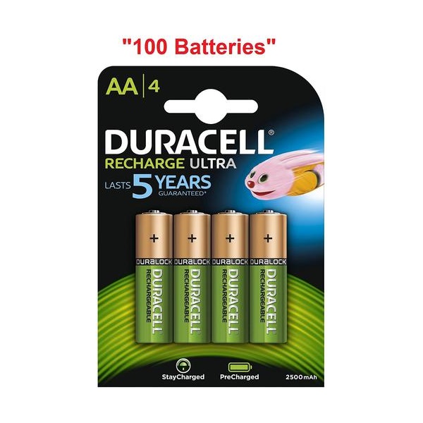 Click for a bigger picture.Duracell AA Rechargeable Batteries 2500aMh