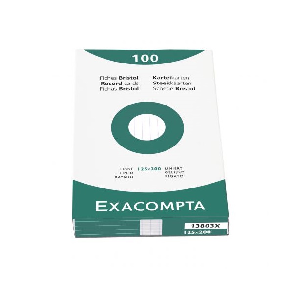 Click for a bigger picture.Exacompta Record Cards Ruled 200x125mm Whi