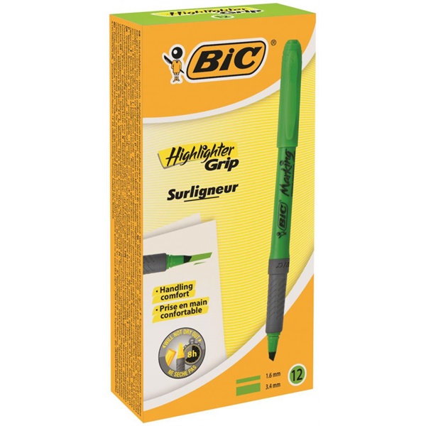 Click for a bigger picture.Bic Grip Highlighter Pen Chisel Tip 1.6-3.