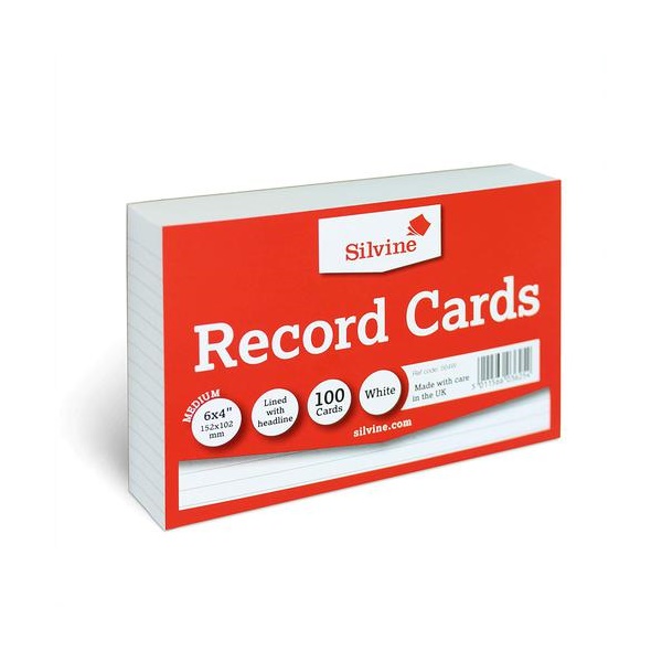 Click for a bigger picture.ValueX Record Cards Ruled 152x102mm White