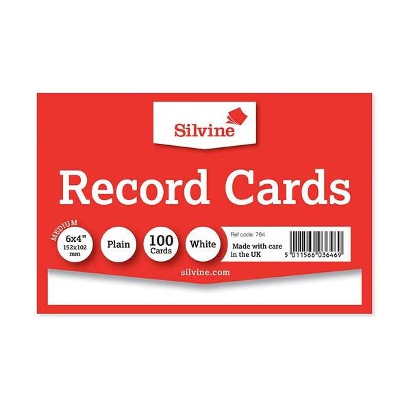 Click for a bigger picture.ValueX Record Cards Plain 152x102mm White