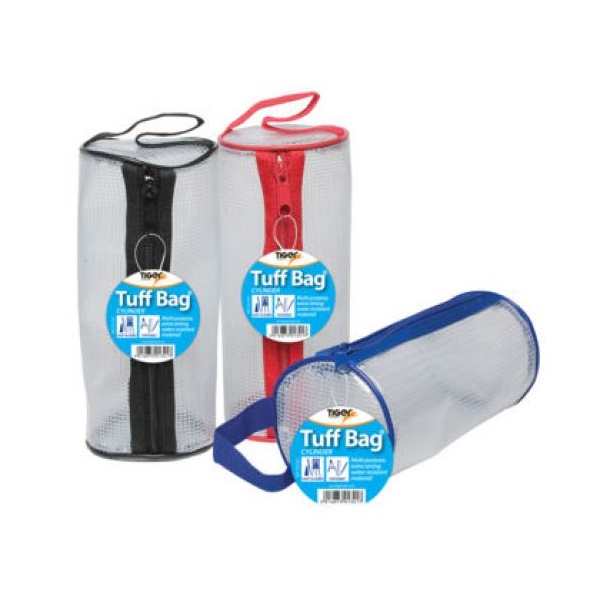 Click for a bigger picture.Tiger Tuff Bag Cylinder Pencil Case Clear