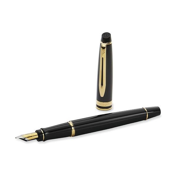 Click for a bigger picture.Waterman Expert Fountain Pen Black/Gold Ba