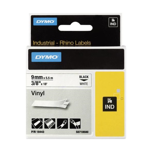 Click for a bigger picture.Dymo Rhino Industrial Vinyl Tape 9mmx5.5m
