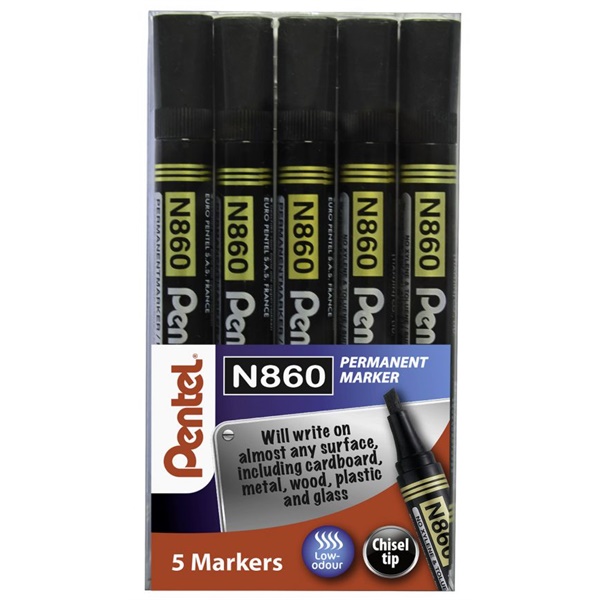 Click for a bigger picture.Pentel N860 Permanent Marker Chisel Tip 1.