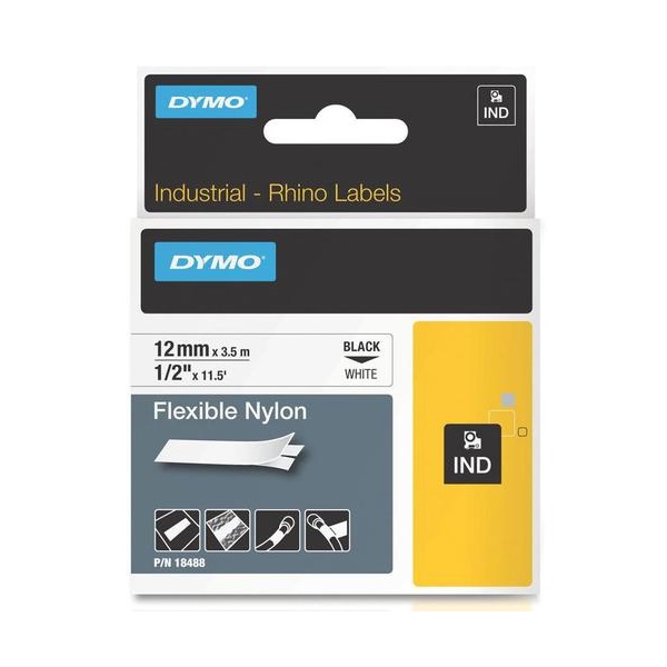 Click for a bigger picture.Dymo Rhino Industrial Nylon Tape 12mmx4m W