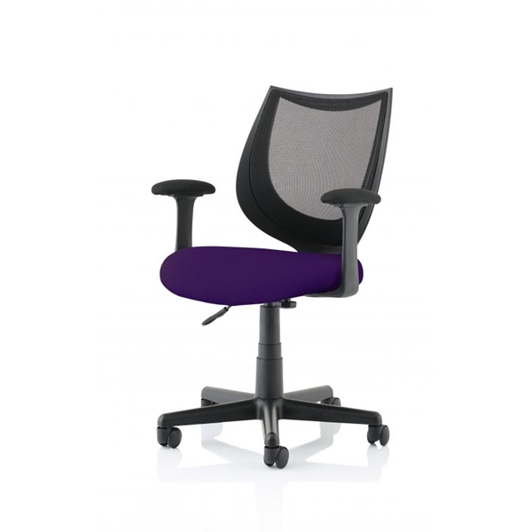 Click for a bigger picture.Camden Black Mesh Chair in Tansy Purple KC