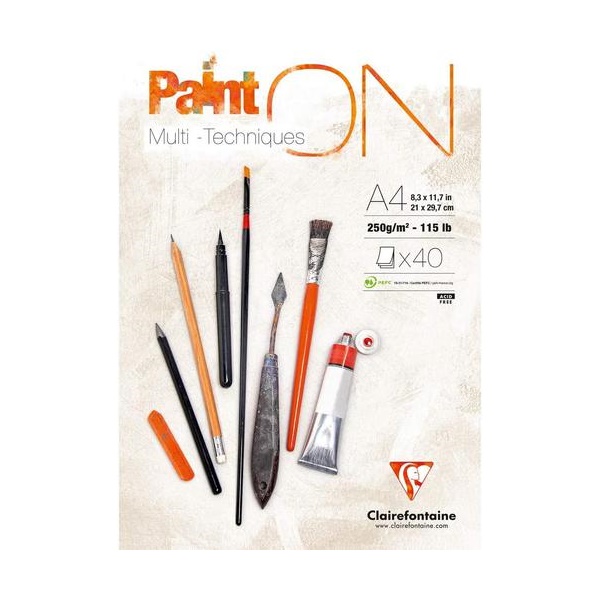 Click for a bigger picture.Clairefontaine PaintOn Pad A4 250gsm 40 Sh
