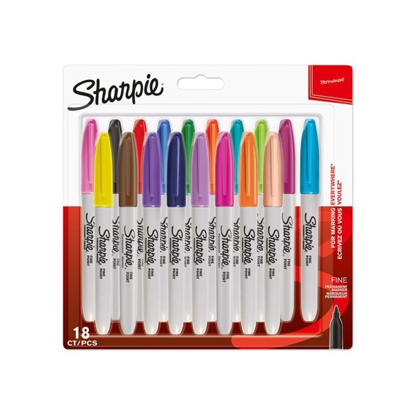 Click for a bigger picture.Sharpie Permanent Fine Markers Assorted Fu