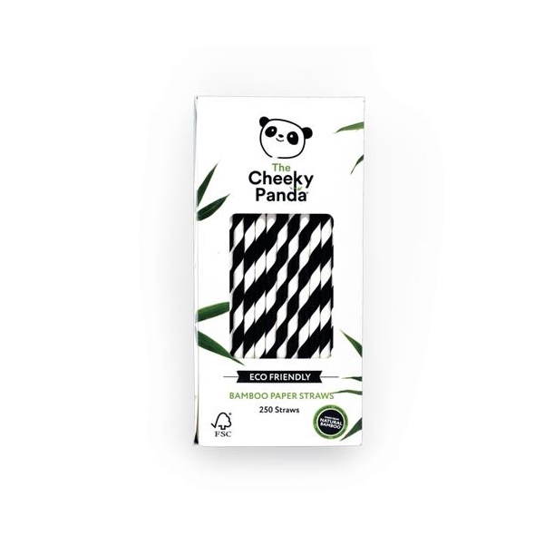 Click for a bigger picture.Cheeky Panda Bamboo Paper Straws Black Str
