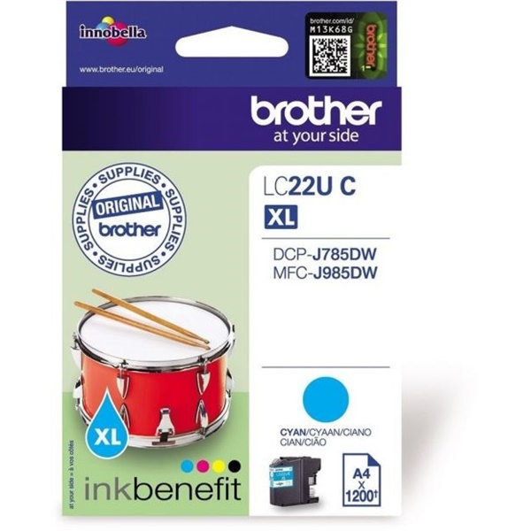 Click for a bigger picture.Brother Cyan Ink Cartridge 15ml - LC22UC