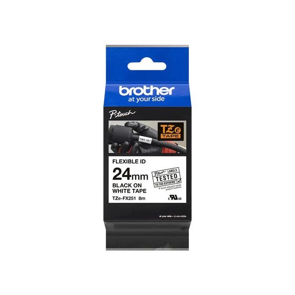 Click for a bigger picture.Brother PTouch Flexi Label Tape 24mm x 8m