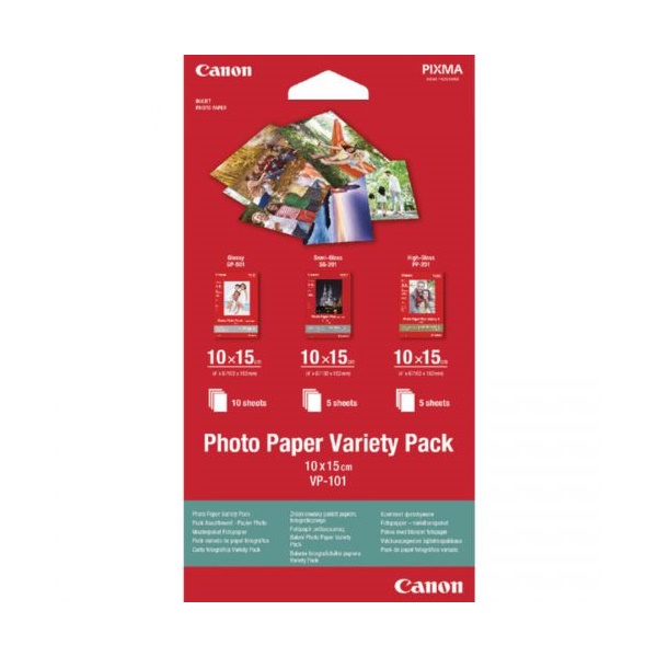 Click for a bigger picture.Canon VP-101 Photo Paper Variety Pack 10cm