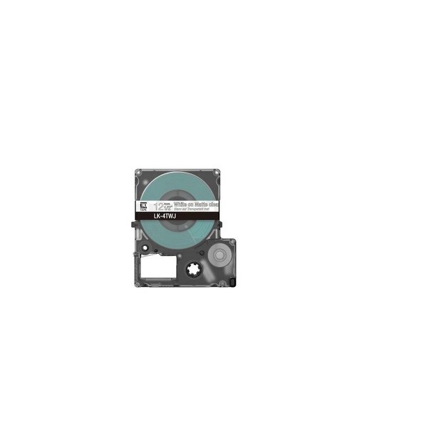 Click for a bigger picture.Epson LK-4TWJ White on Matte Clear Tape Ca