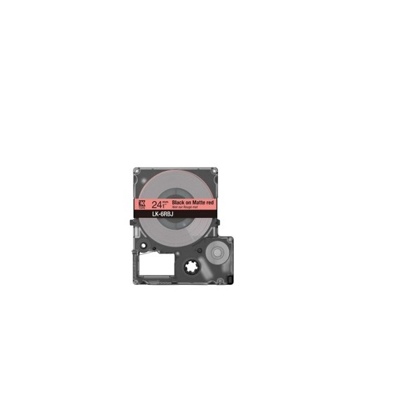 Click for a bigger picture.Epson LK-6RBJ Black on Matte Red Tape Cart