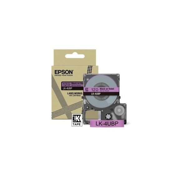 Click for a bigger picture.Epson LK-4UBP Black on Purple Tape Cartrid
