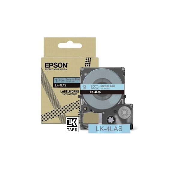 Click for a bigger picture.Epson LK-4LAS Gray on Soft Blue Tape Cartr