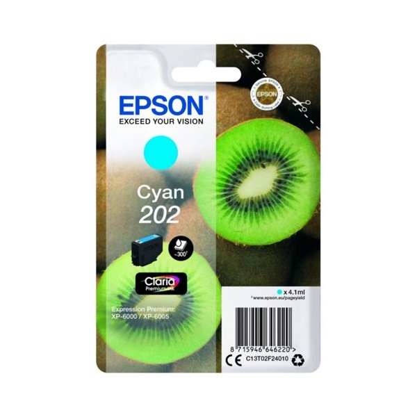 Click for a bigger picture.Epson 202 Kiwi Cyan Standard Capacity Ink