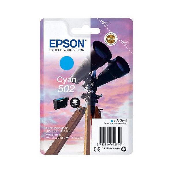 Click for a bigger picture.Epson 502 Binoculars Cyan Standard Capacit