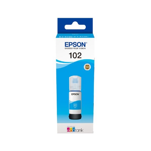 Click for a bigger picture.Epson 102 Cyan Ink Cartridge 70ml - C13T03