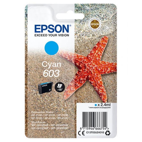 Click for a bigger picture.Epson 603 Starfish Cyan Standard Capacity