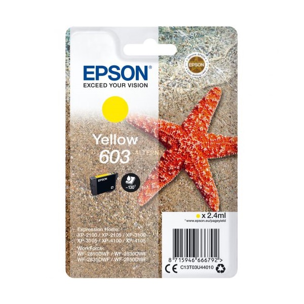 Click for a bigger picture.Epson 603 Starfish Yellow Standard Capacit