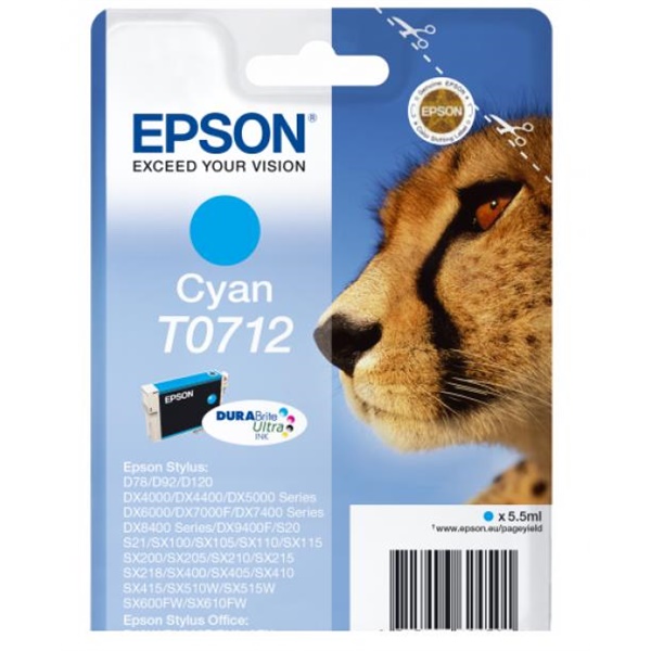 Click for a bigger picture.Epson T0712 Cheetah Cyan Standard Capacity