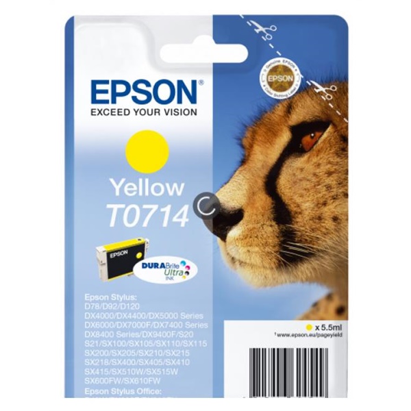 Click for a bigger picture.Epson T0714 Cheetah Yellow Standard Capaci