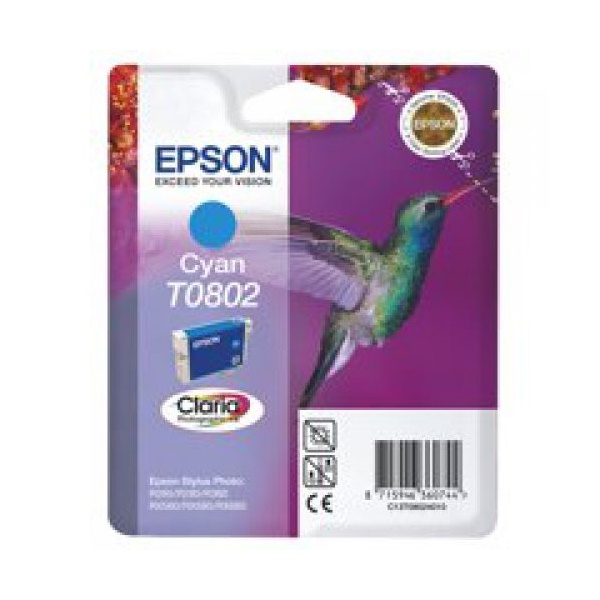 Click for a bigger picture.Epson T0802 Hummingbird Cyan Standard Capa
