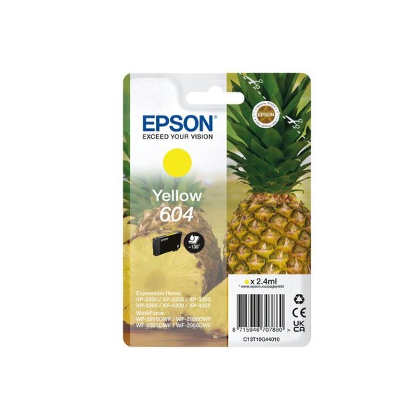 Click for a bigger picture.Epson Pineapple 604 Yellow Standard Capaci