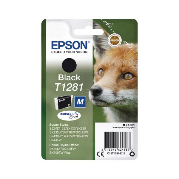 Click for a bigger picture.Epson T1281 Fox Black Standard Capacity In