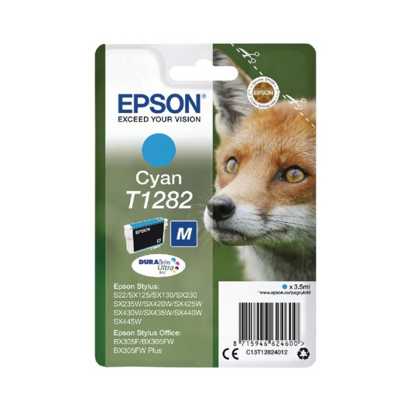 Click for a bigger picture.Epson T1282 Fox Cyan Standard Capacity Ink