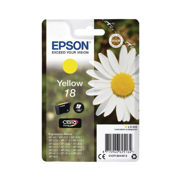 Click for a bigger picture.Epson 18 Daisy Yellow Standard Capacity In