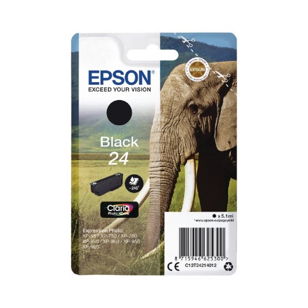 Click for a bigger picture.Epson 24 Elephant Black Standard Capacity