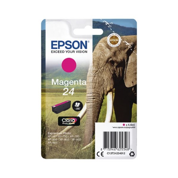 Click for a bigger picture.Epson 24 Elephant Magenta Standard Capacit