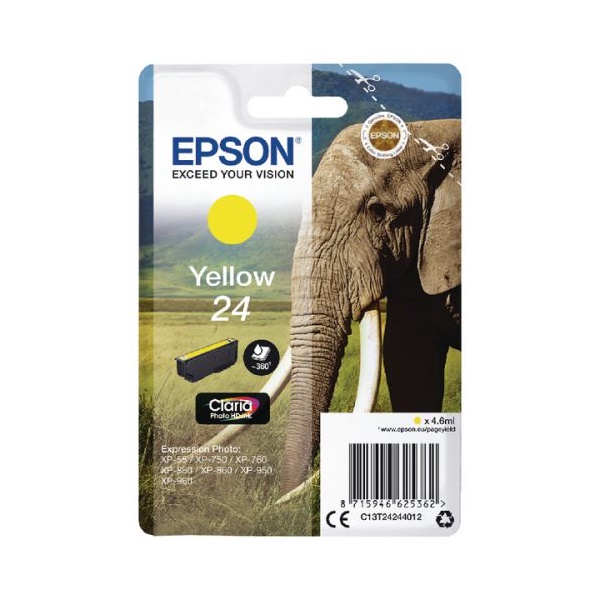 Click for a bigger picture.Epson 24 Elephant Yellow Standard Capacity