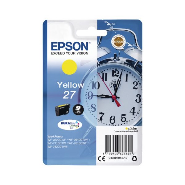 Click for a bigger picture.Epson 27 Alarm Clock Yellow Standard Capac