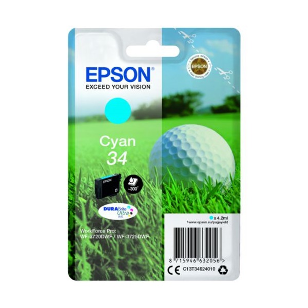 Click for a bigger picture.Epson 34 Golfball Cyan Standard Capacity I