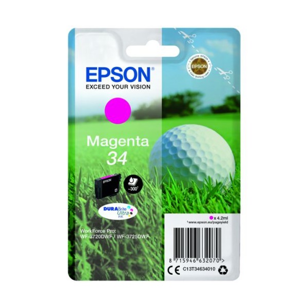 Click for a bigger picture.Epson 34 Golfball Magenta Standard Capacit