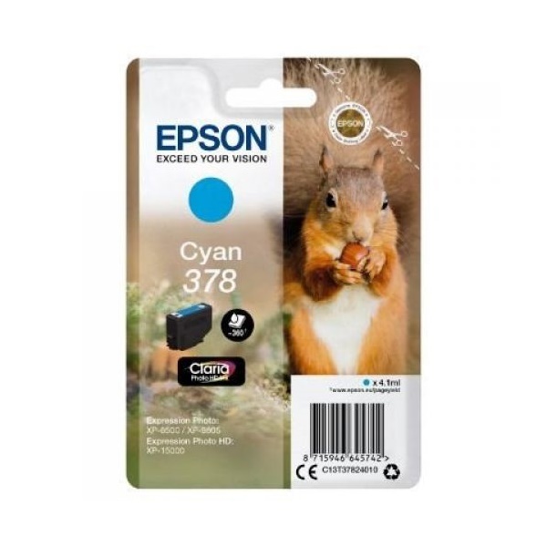 Click for a bigger picture.Epson 378 Squirrel Cyan Standard Capacity