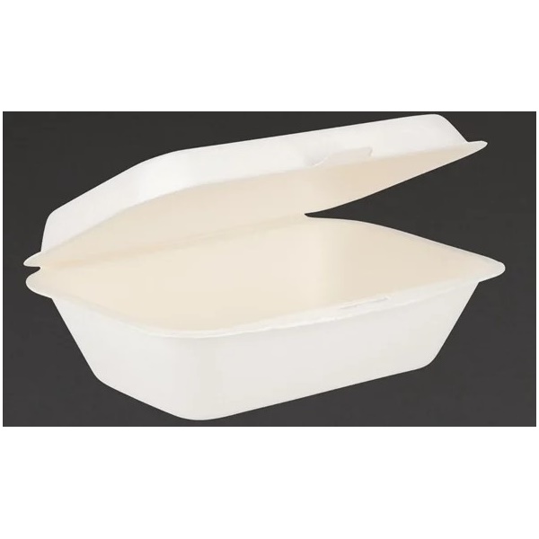 Click for a bigger picture.Fiesta Compostable Bagasse Hinged  Food