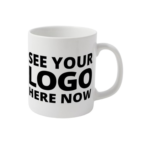Click for a bigger picture.Boxed White MUG with personalised printing