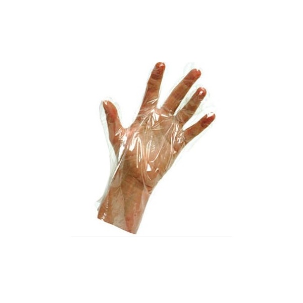 Click for a bigger picture.Clear POLYTHENE GLOVES Bagged  large