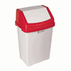 50lt SWING BIN white with red/white lid